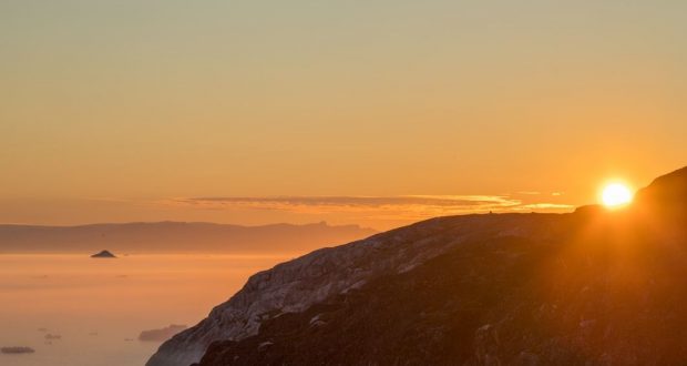 Sol de medianoche, Groenlandia. Autor y Copyright Marco Ramerini